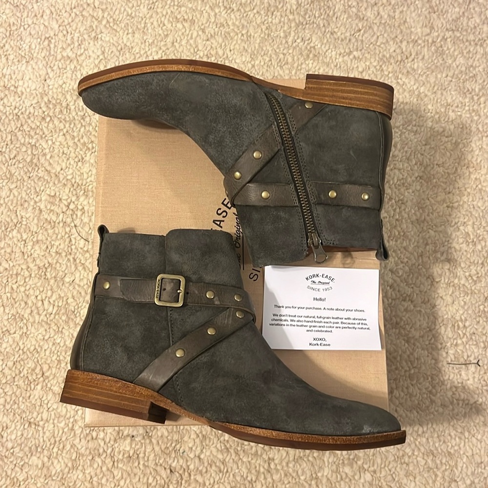 New Kork Ease Kenai grey booties 7.5 boots shoes